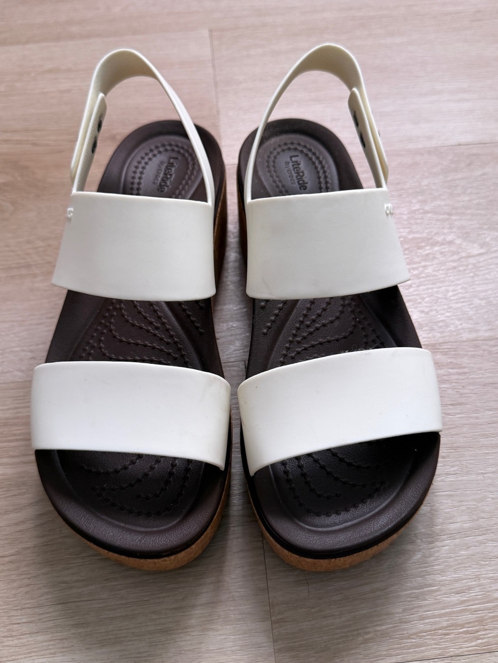 CROCS Life Stride White Dual-Strap Slingback Sandal